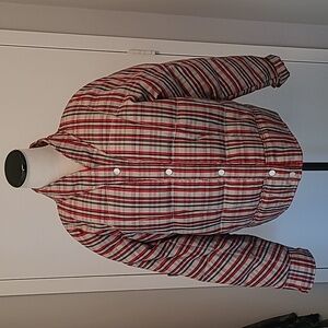 Diane Von Furstenberg plaid down bomber coat jacket NWT Size Large